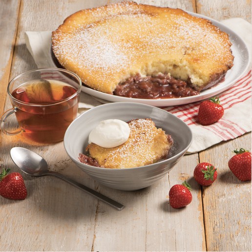 Tarte Tatin aux fraises et à la rhubarbe